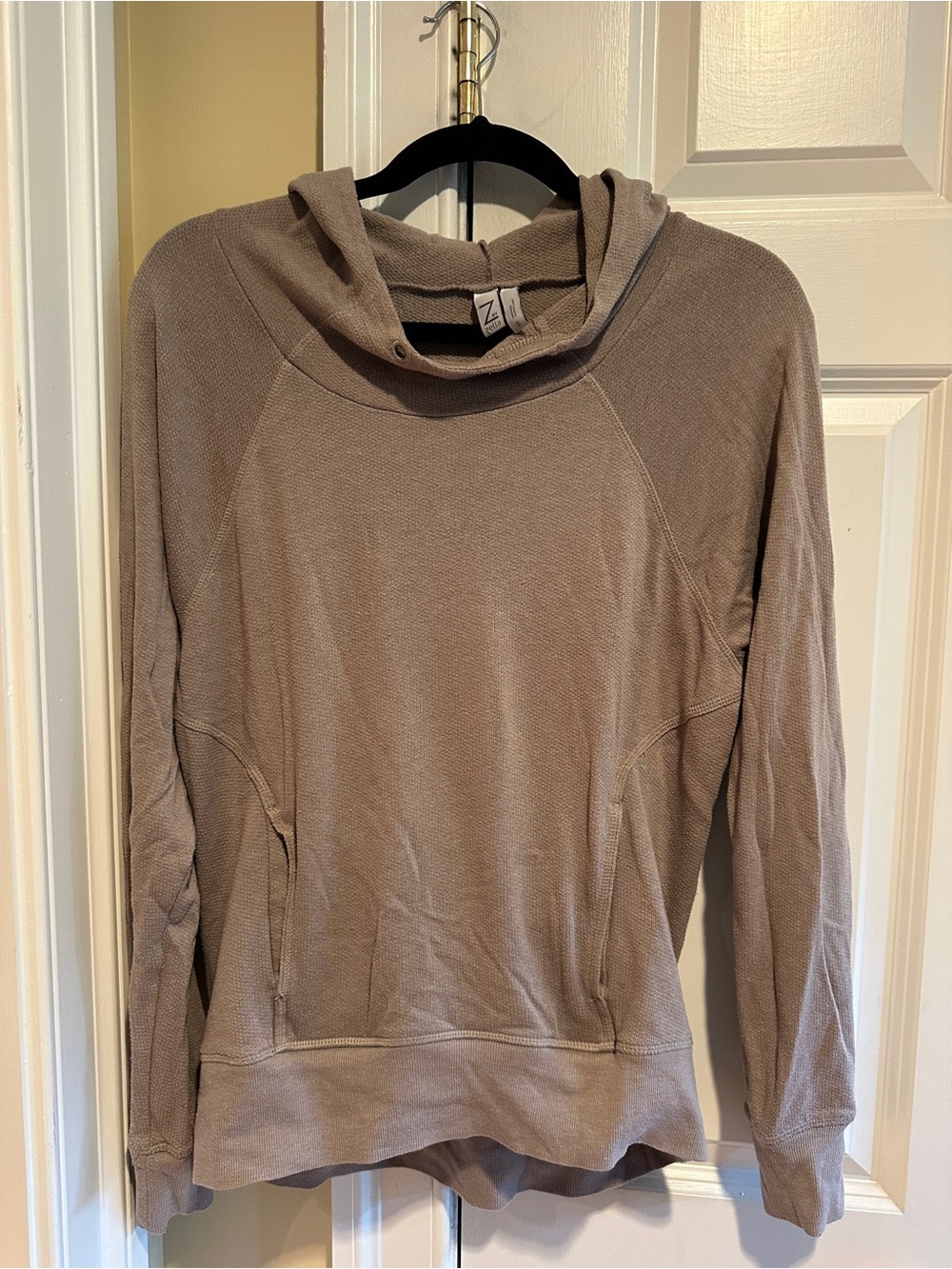 Z by Zella Taupe Textured Hooded Pullover Sweatshirt Size S